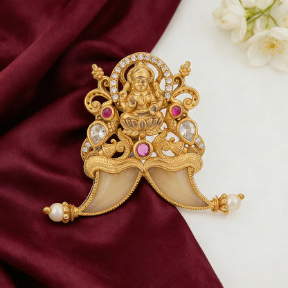 Traditional South Indian Goddess Lakshmi 925 Sterling Silver Pendant