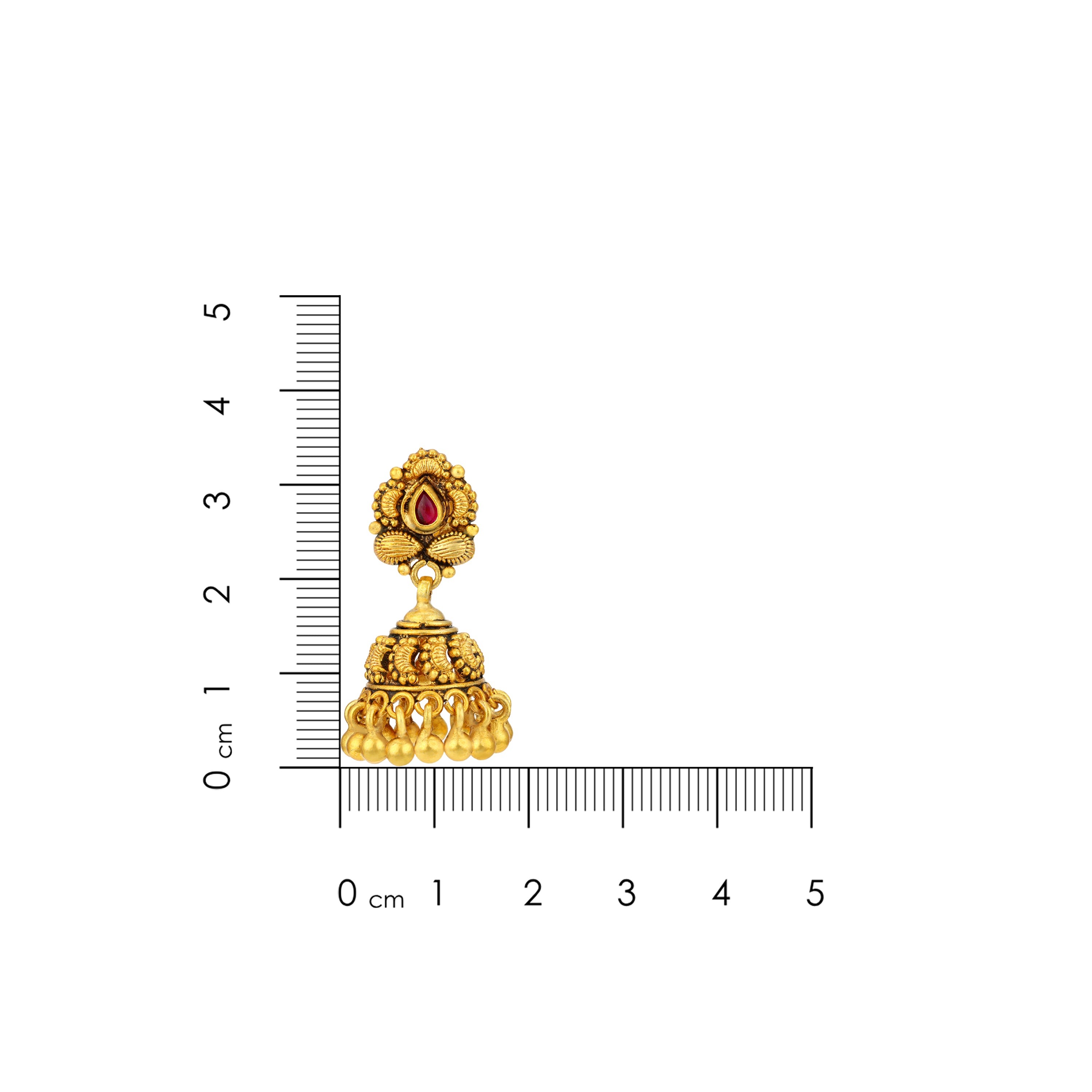 Traditional Temple 925 Sterling Silver Pink Stone Jhumka for Women