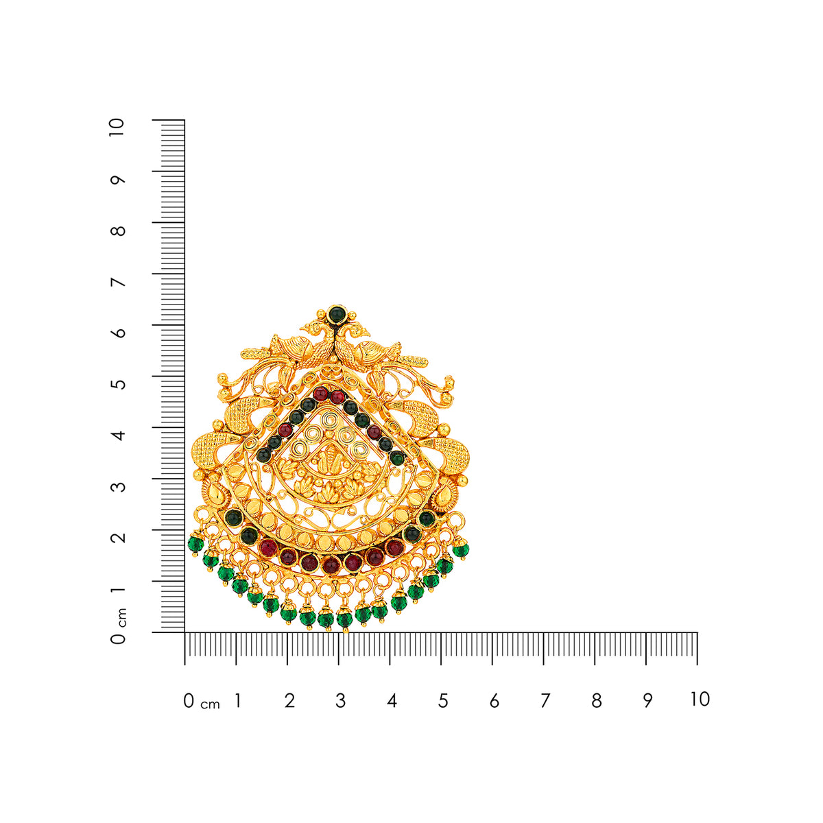 Traditional Temple Peacock Gold Plated Silver Pendant