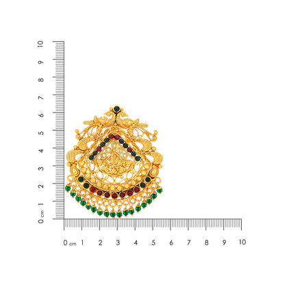 Traditional Temple Peacock Gold Plated Silver Pendant