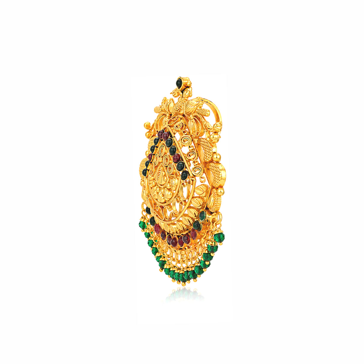 Traditional Temple Peacock Gold Plated Silver Pendant