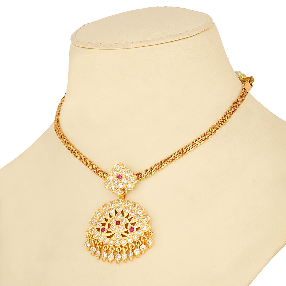 Traditional White Stone 925 Sterling Silver Attigai for Women