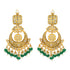 Traditional chandbaali 925 Gold Plated green Beads Drop Earrings