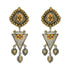 Traingle Egde Charm Drop 925 Dual Tone Earrings