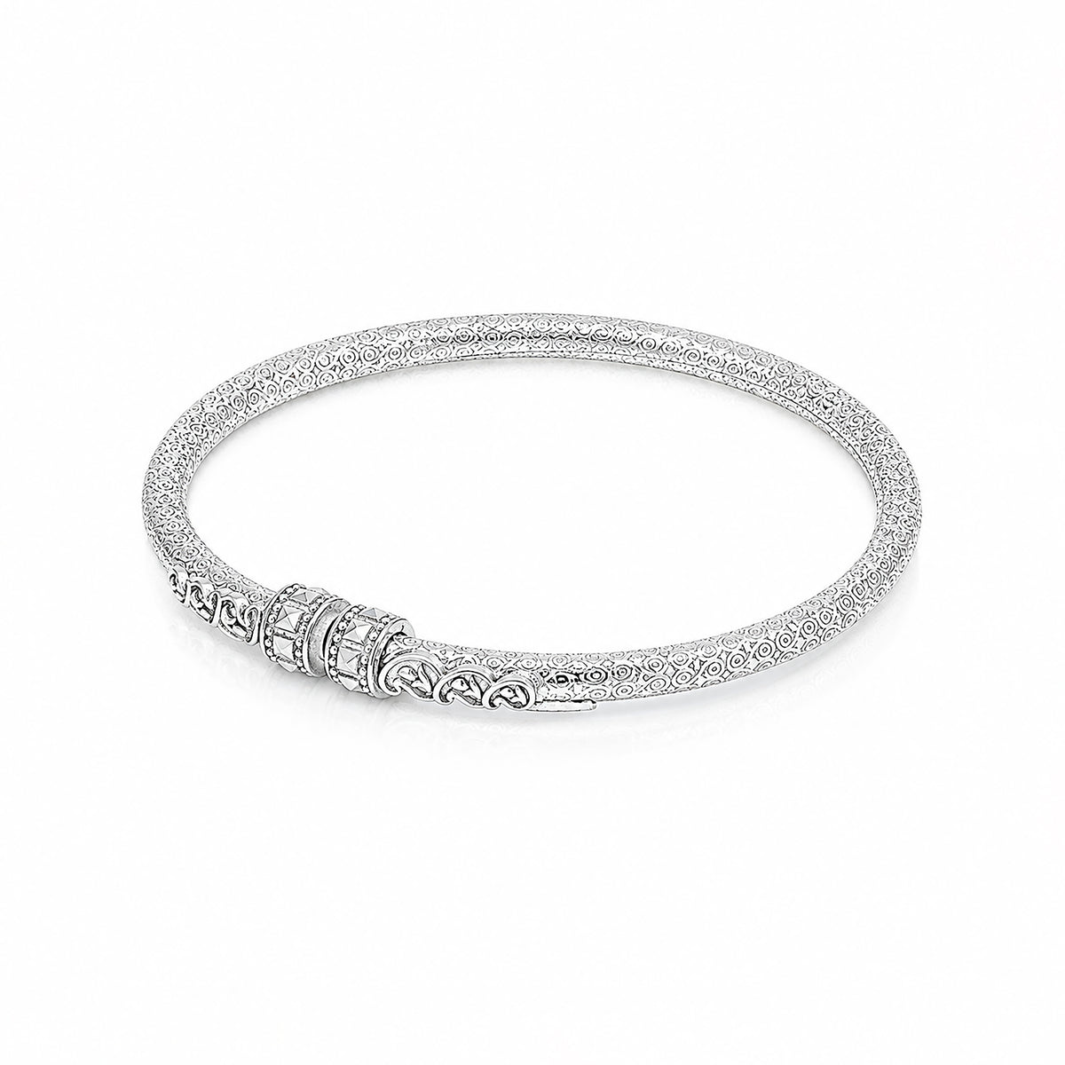 Trending Intricate Motif Cuff Sterling Silver Kada