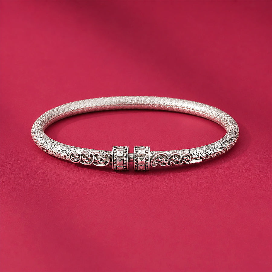 Trending Intricate Motif Cuff Sterling Silver Kada