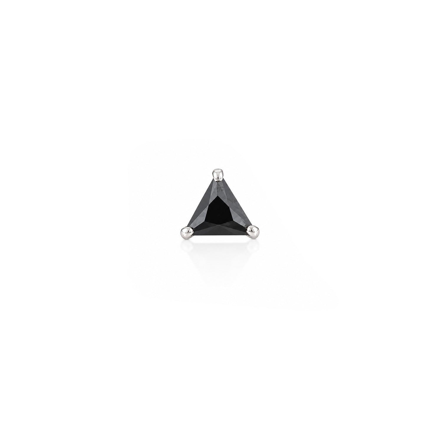 Triangle Black Gemstone Silver Nosepin