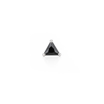 Triangle Black Gemstone Silver Nosepin