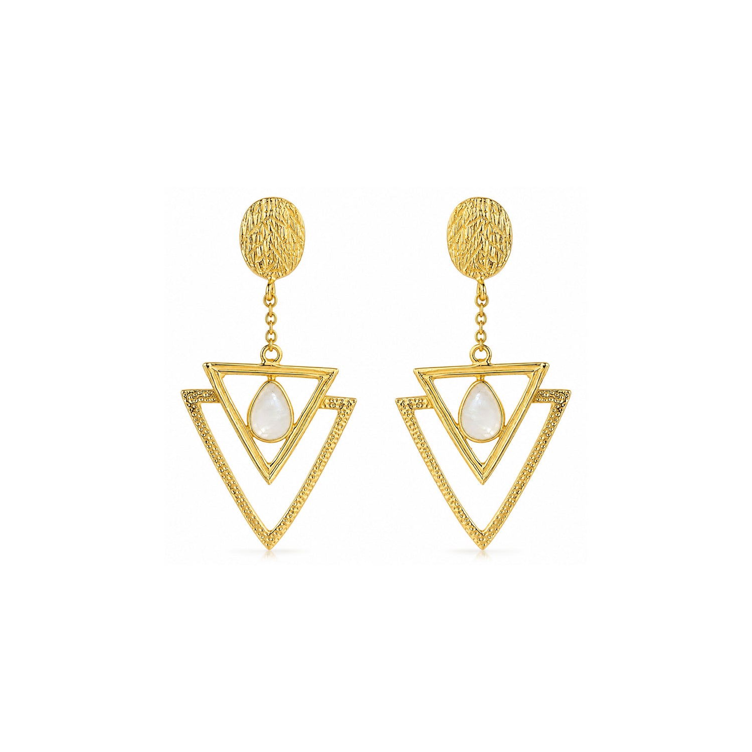 Triangle Double Grace 925 Sterling Silver Dangle Earrings