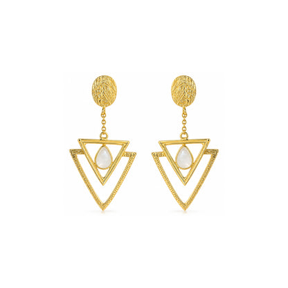 Triangle Double Grace 925 Sterling Silver Dangle Earrings
