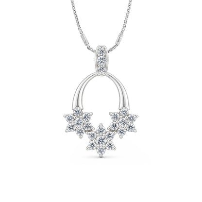 Triple Flower Cluster Sterling Silver Pendant