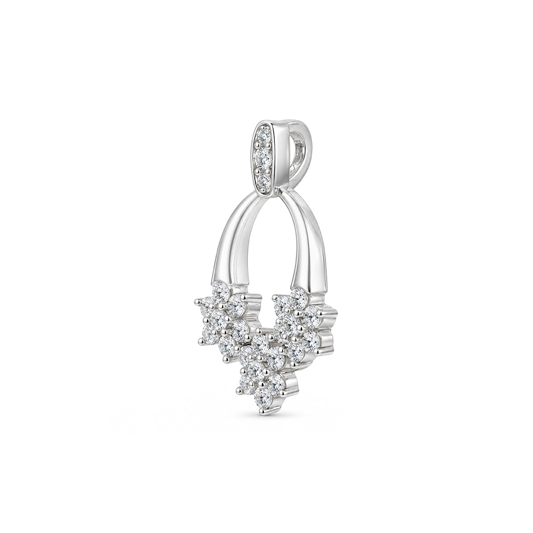 Triple Flower Cluster Sterling Silver Pendant