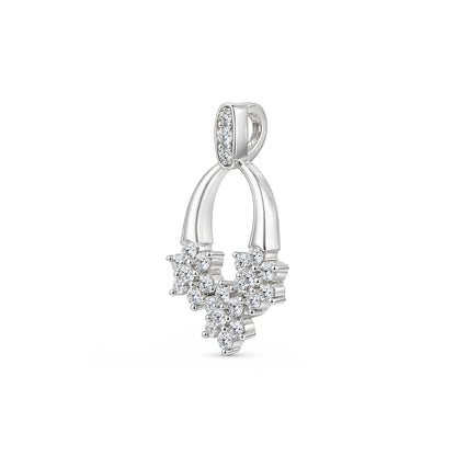 Triple Flower Cluster Sterling Silver Pendant