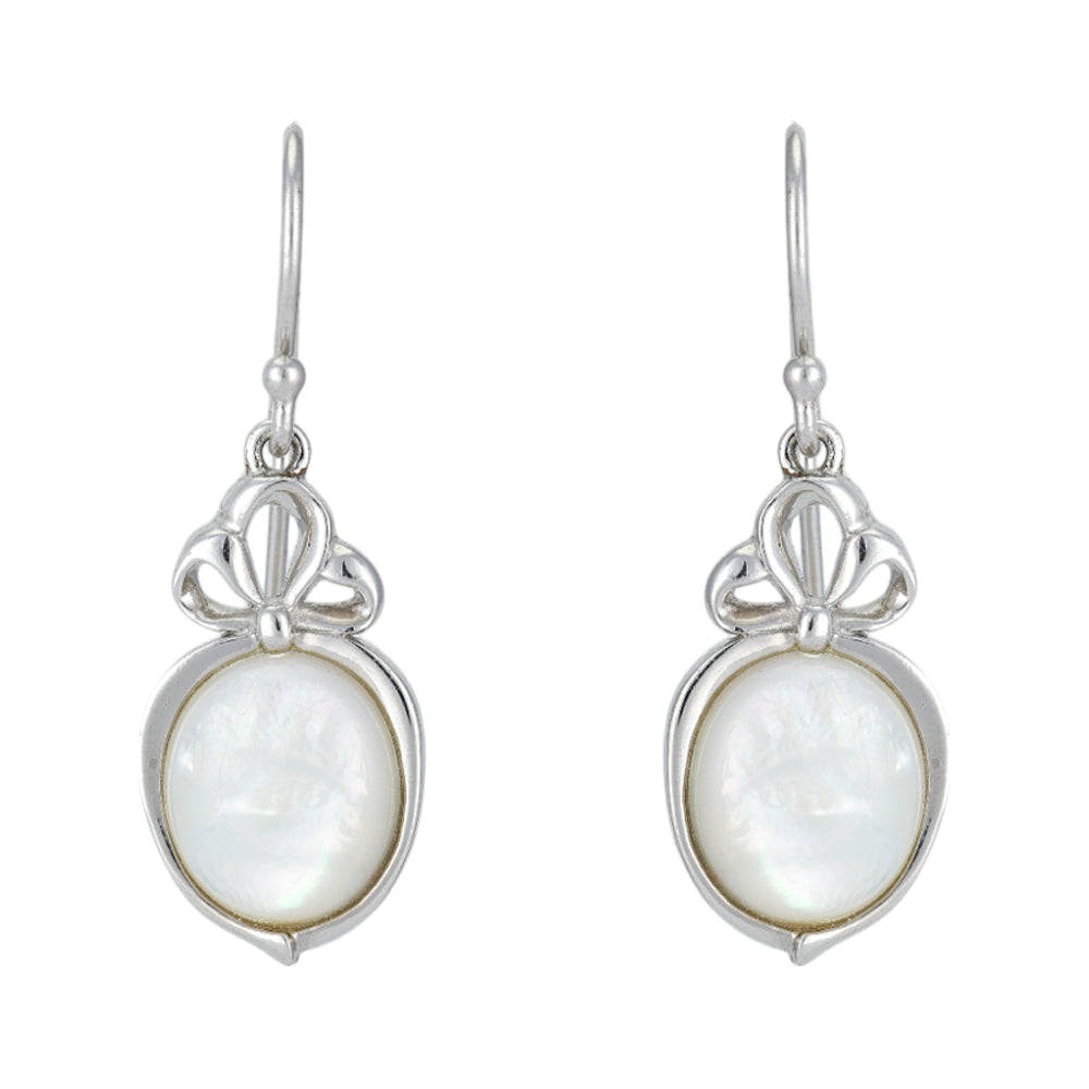 Triple Knott 925 Rhodium Plated Pearl Earrings