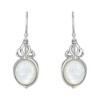 Triple Knott 925 Rhodium Plated Pearl Earrings