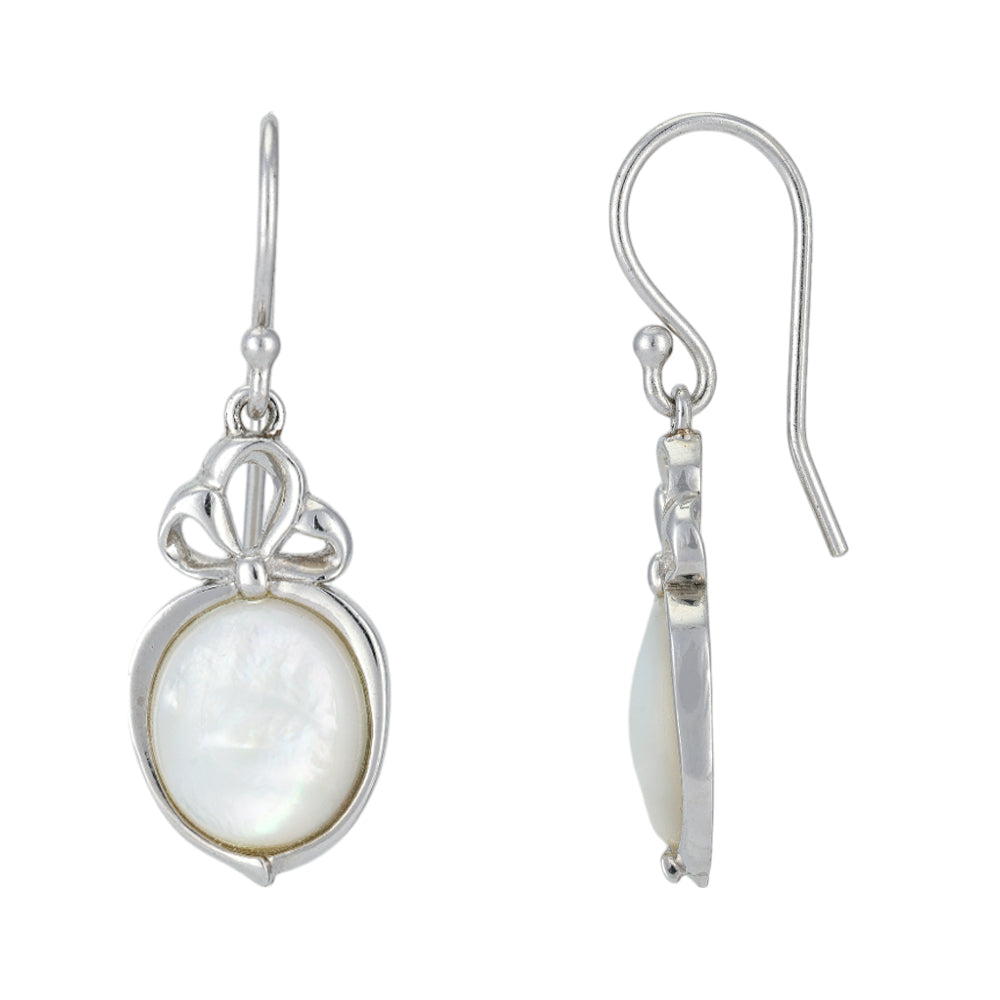 Triple Knott 925 Rhodium Plated Pearl Earrings