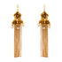 Triple Rose 925 Gold Plated Long Chain Fall Earrings