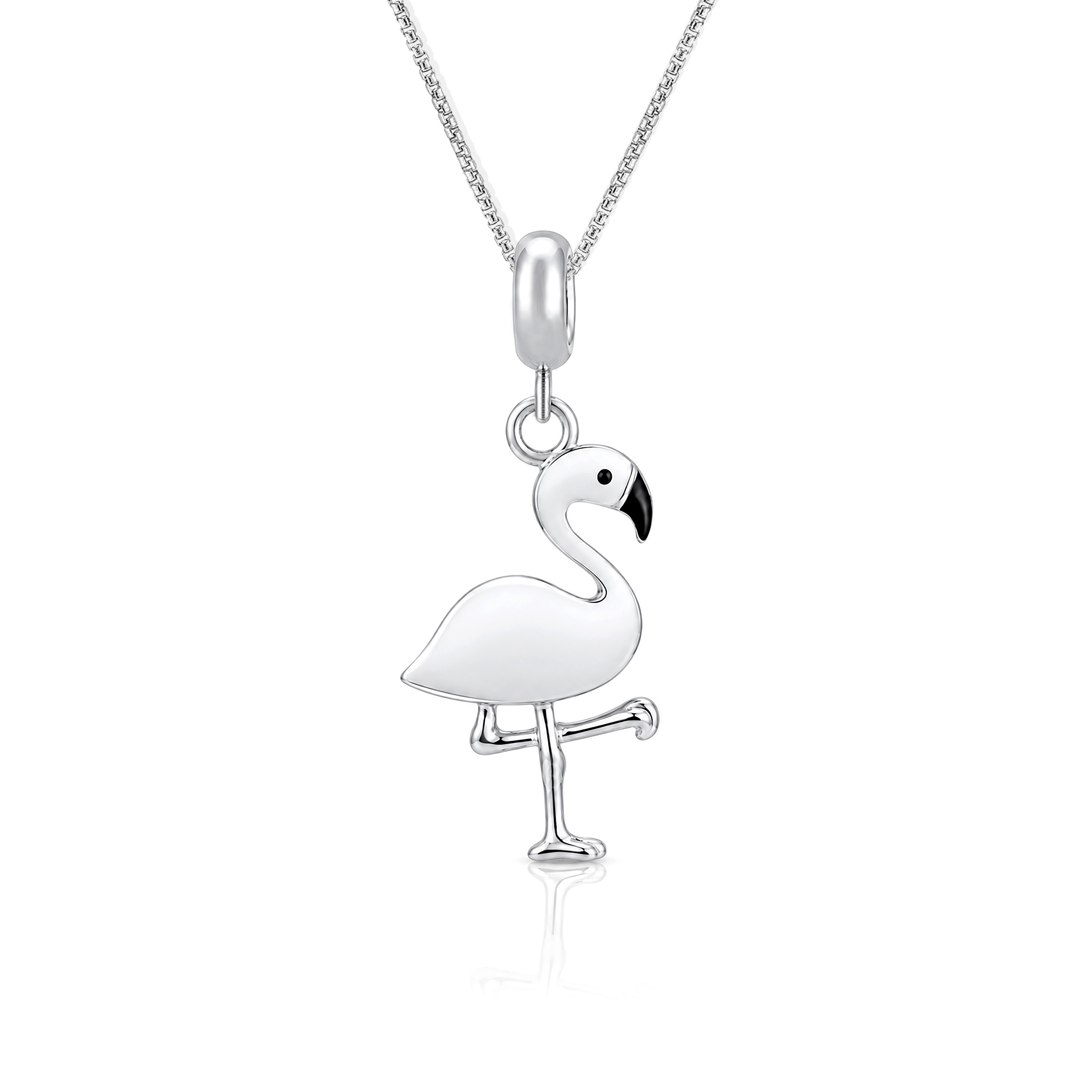 Tropical Bird 925 Sterling Silver Charm Pendant