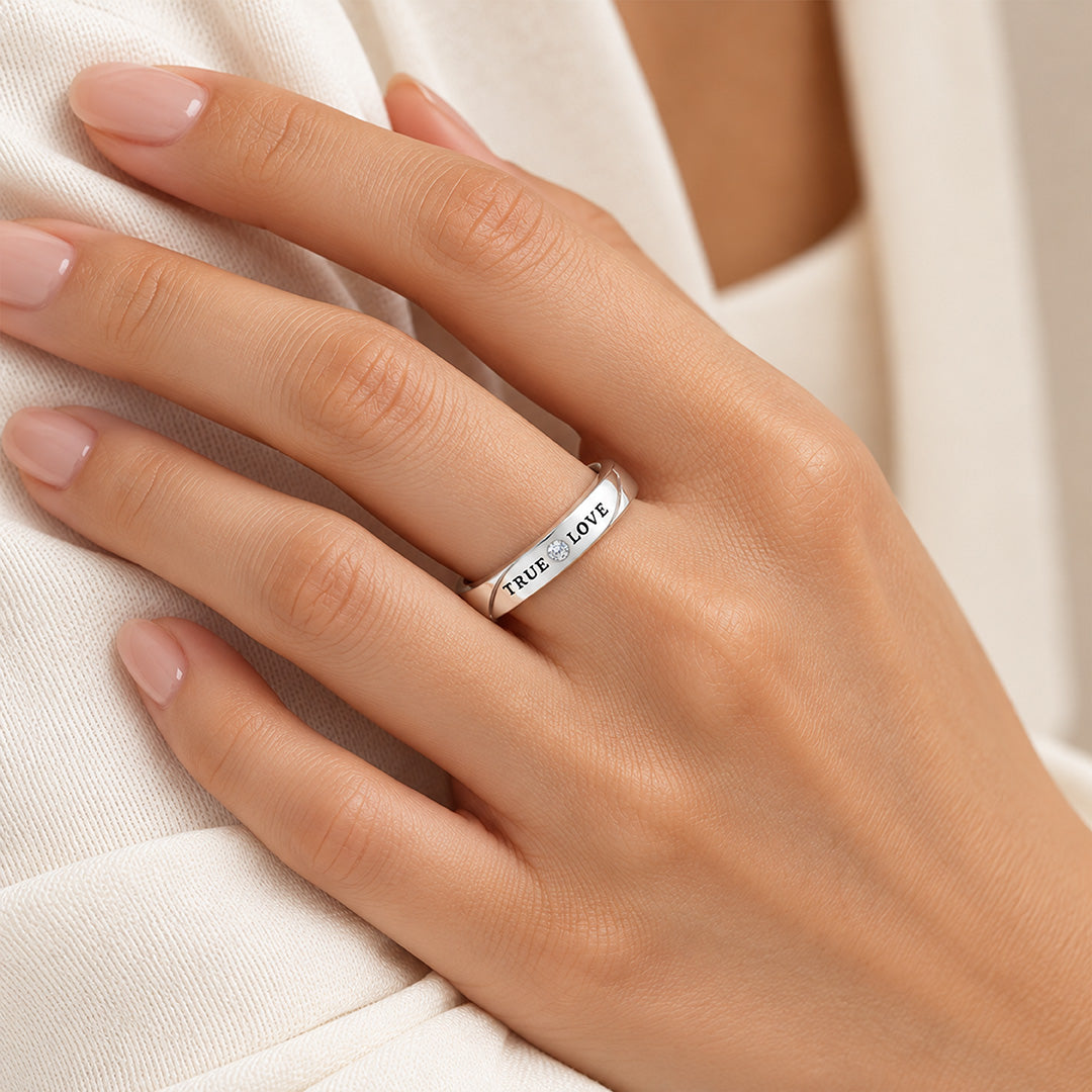 True Love Band Sterling Silver Ring