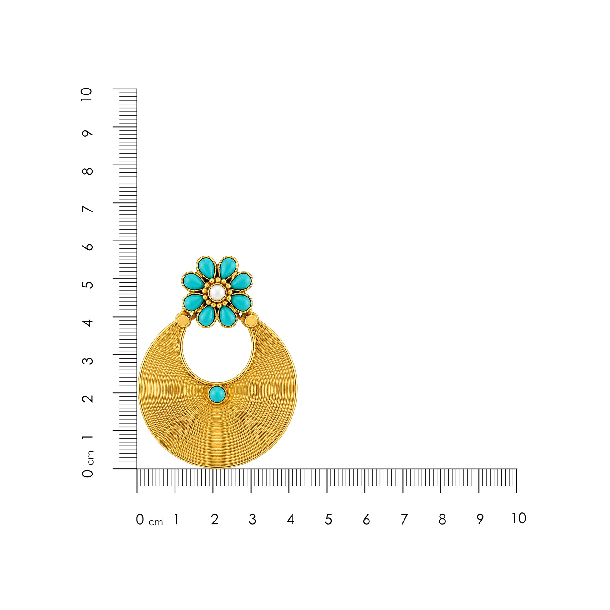 Turquoise Bloom 925 Sterling Silver Golden Halo Earrings