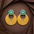 Turquoise Bloom 925 Sterling Silver Golden Halo Earrings