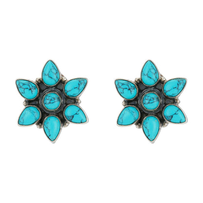 Turquoise Blooming Beauty Oxidised 925 Earrings