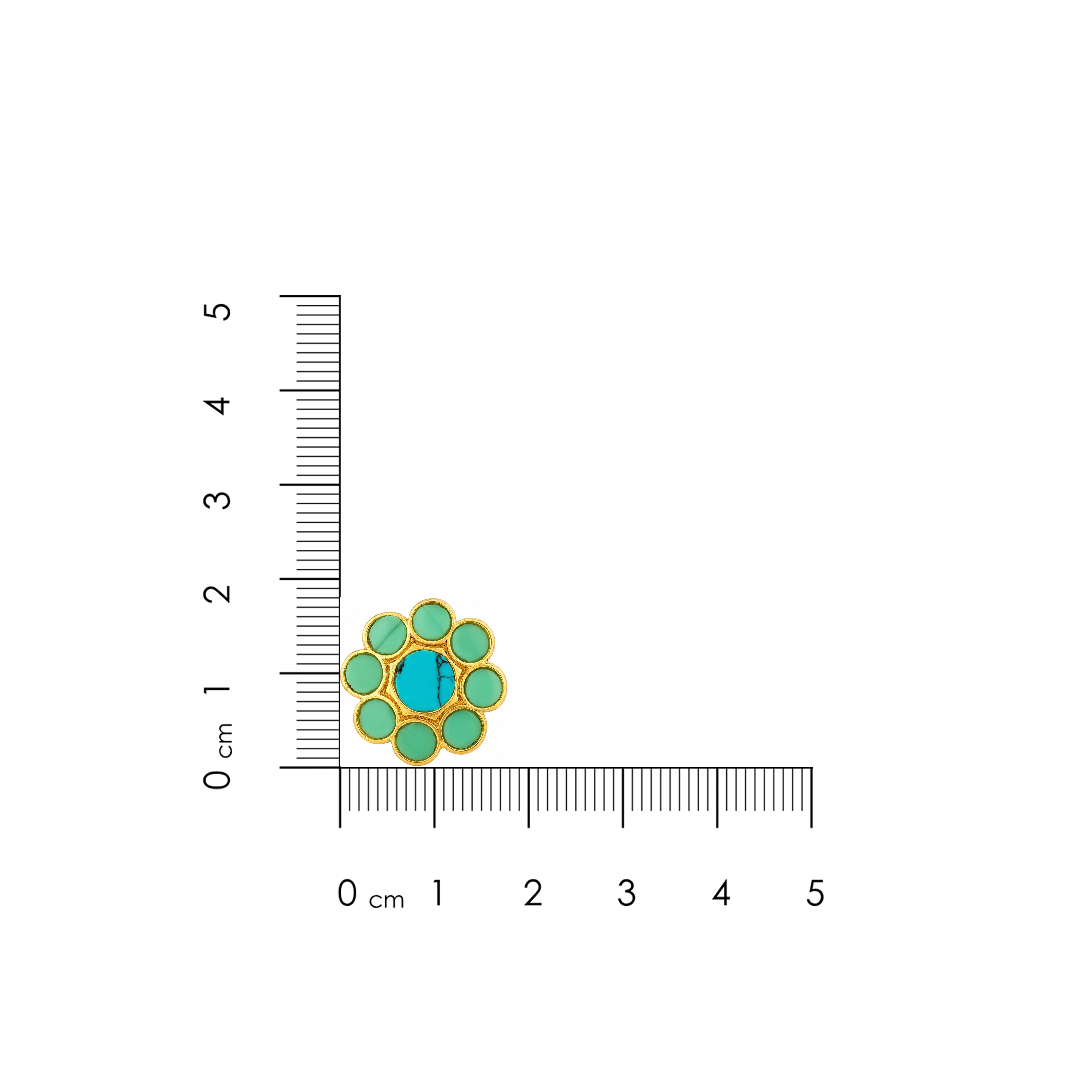 Turquoise Chakra 925 Sterling Silver Floral Stud Earrings