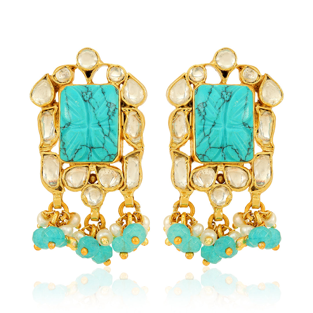 Turquoise  Chandelier Silver Earring