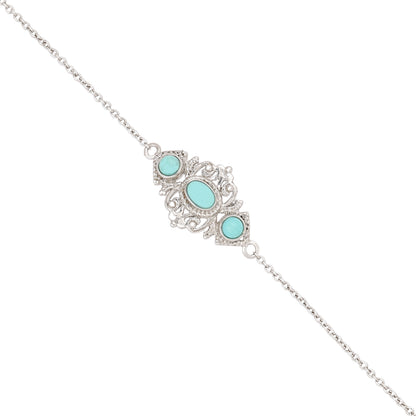 Turquoise Charm 925 Sterling Silver Designer Bracelet
