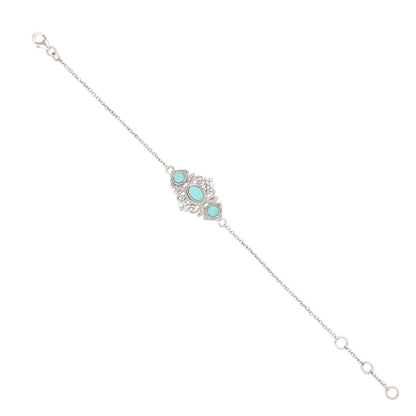 Turquoise Charm 925 Sterling Silver Designer Bracelet