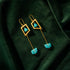 Turquoise Charm 925 Sterling Silver Chain Drop Earrings