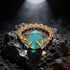 Turquoise Crown Golden Chain Artistic Statement Designer Ring