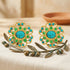 Turquoise Floral Halo 925 Sterling Silver Statement Earring