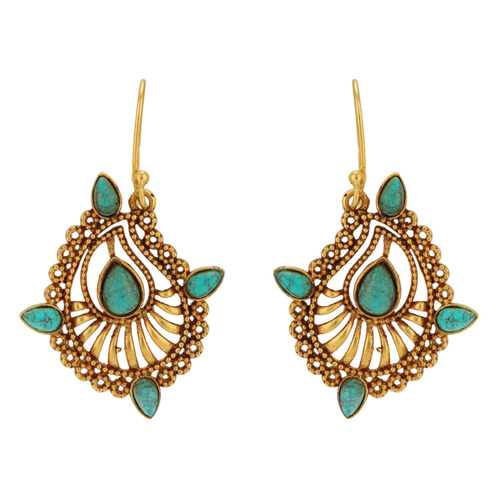 Turquoise Manga Enchantment 925 Gold Plated  Earrings)