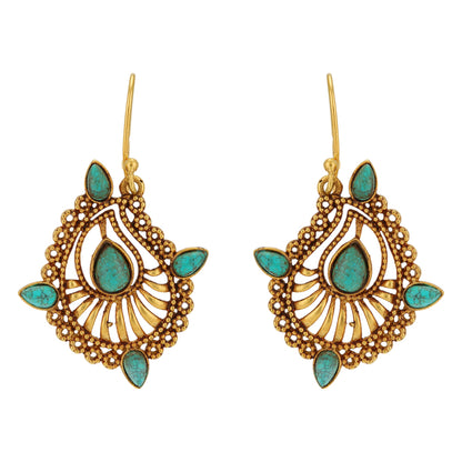 Turquoise Manga Enchantment 925 Gold Plated  Earrings)