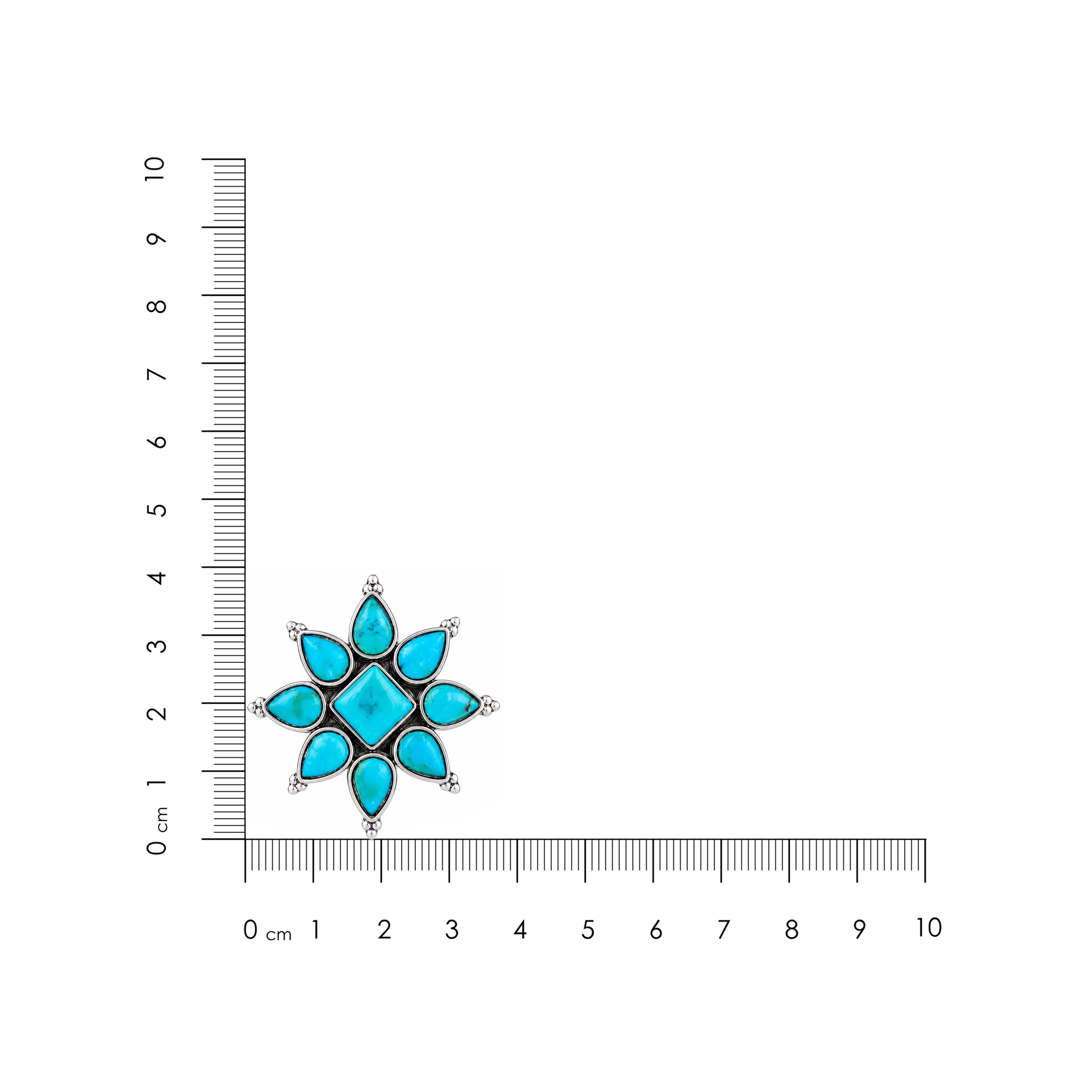 Turquoise Oxidized Silver Starburst Stud Earrings