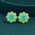 Turquoise Petal Charm 925 Sterling Silver Designer Earrings