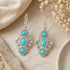 Turquoise Tribal Drop 925 Sterling Silver Earrings
