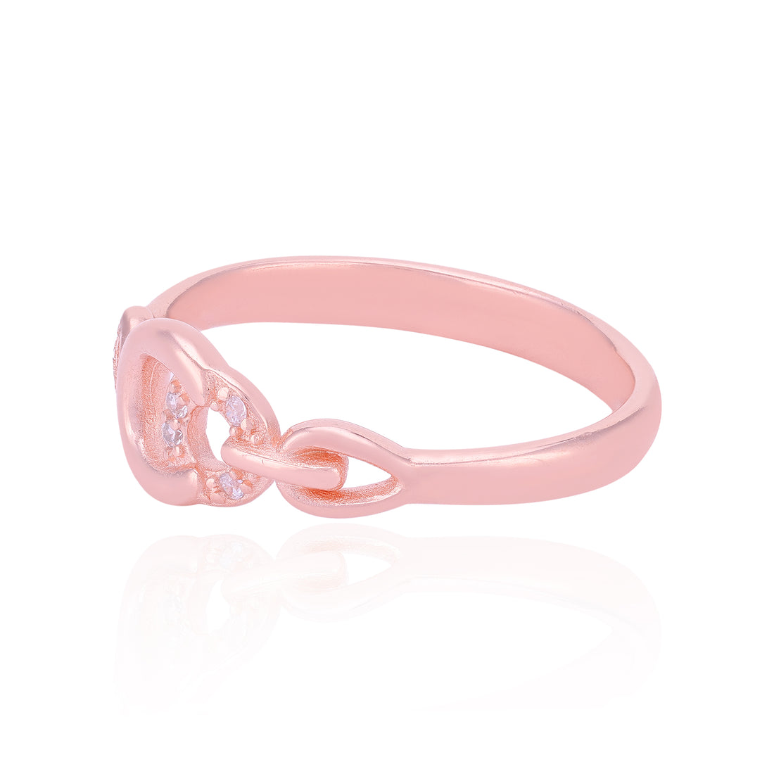 Twin Loop Harmony Rose Gold 925 Sterling Silver Ring for Women