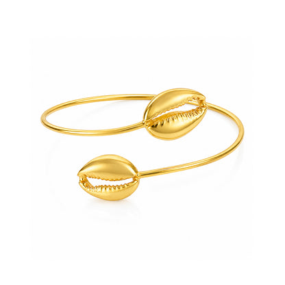 Twin Shell Harmony Golden Sculptural Modern Designer Kada