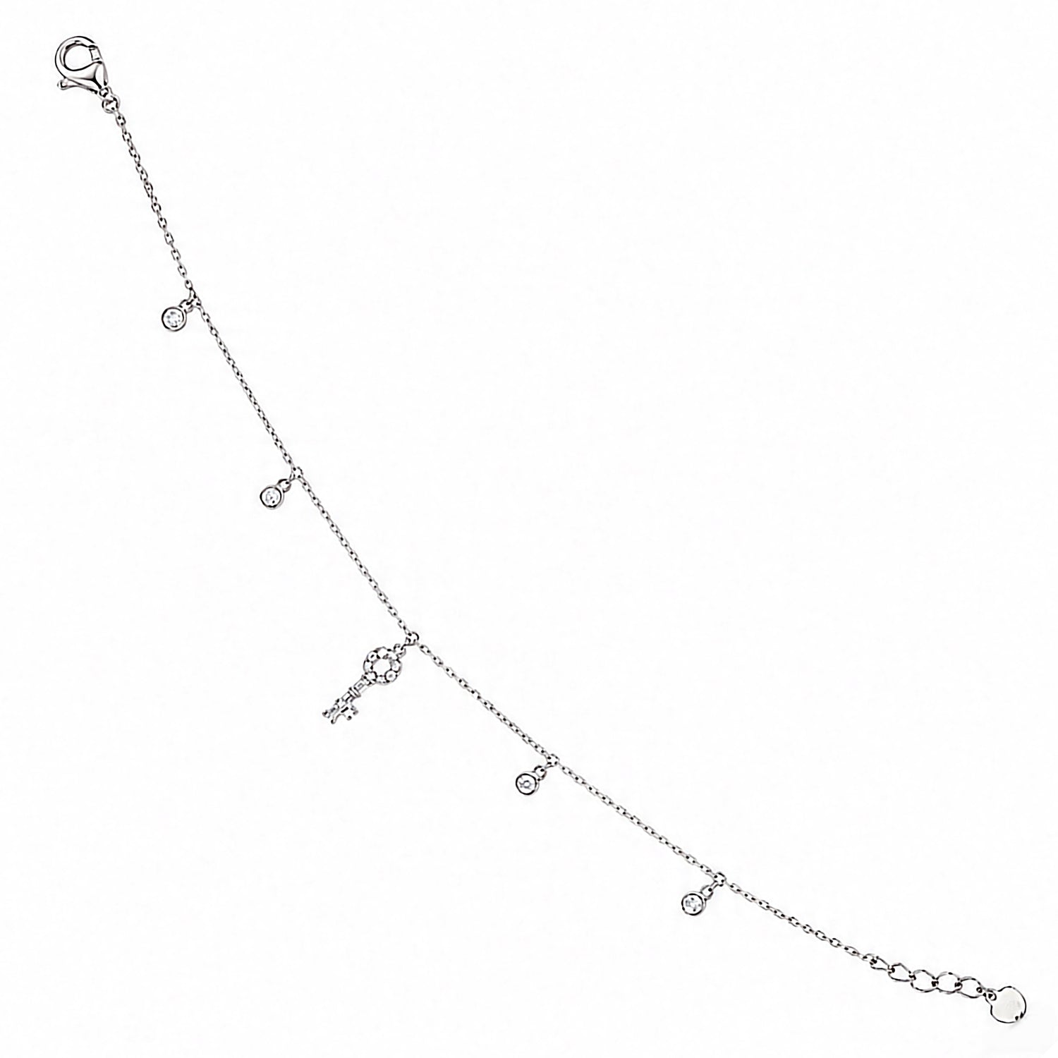 Twinkling Elegance 925 Sterling Silver Drop Charm Bracelet for Women