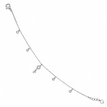 Twinkling Elegance 925 Sterling Silver Drop Charm Bracelet for Women