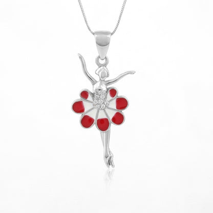 Twirling Ballerina Charm 925 Sterling Silver Pendant for Women