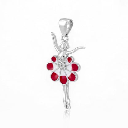 Twirling Ballerina Charm 925 Sterling Silver Pendant for Women