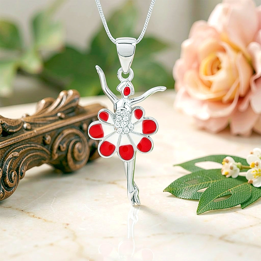 Twirling Ballerina Charm 925 Sterling Silver Pendant for Women