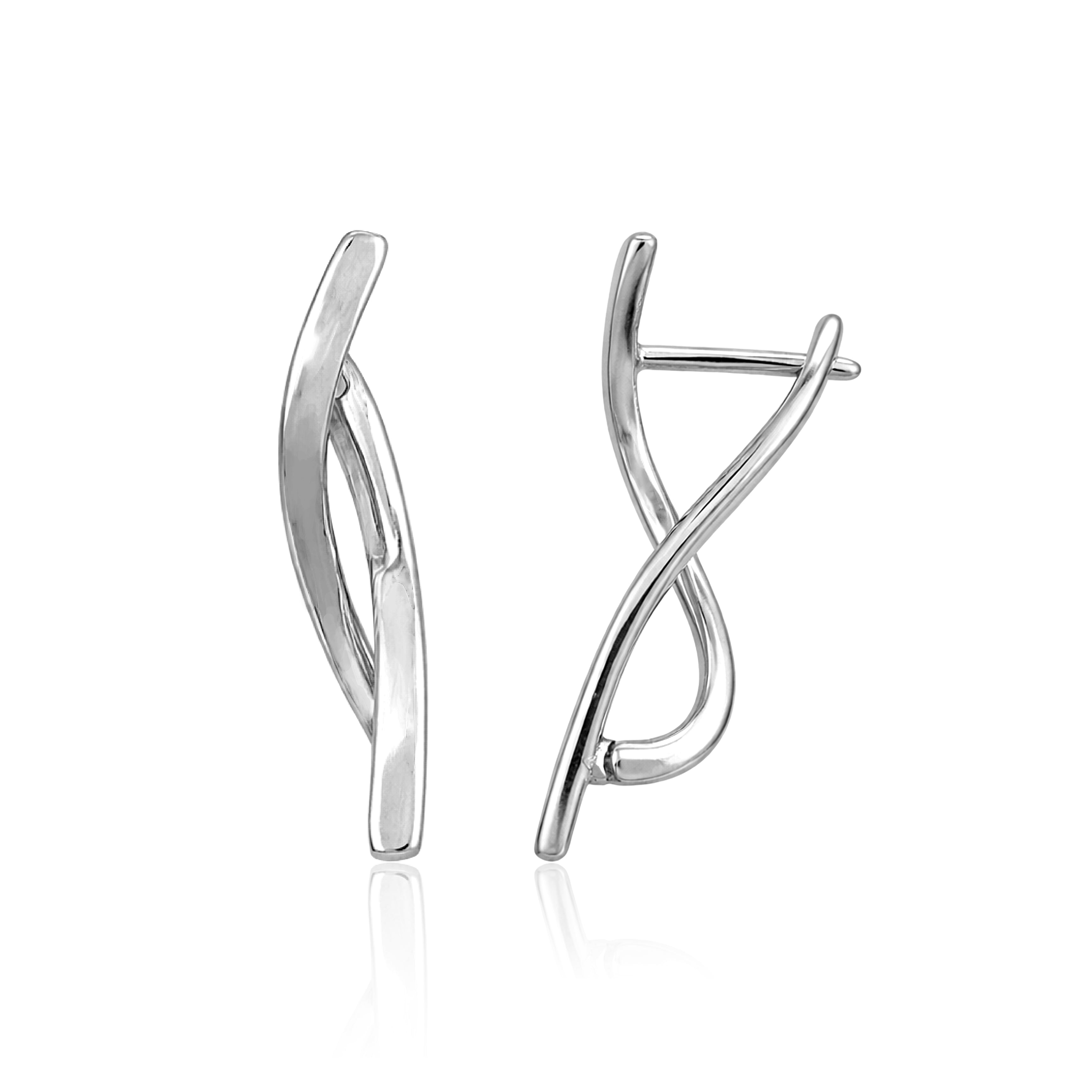 Twist Curve 925 Silver Earrings