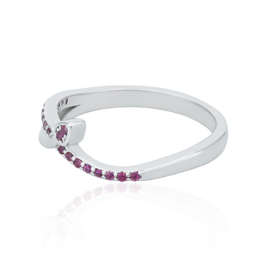 Twisted Pink Stone 925 Sterling Silver Ring for Women