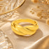 Twisted Golden Elegance 925 Sterling Silver Ring