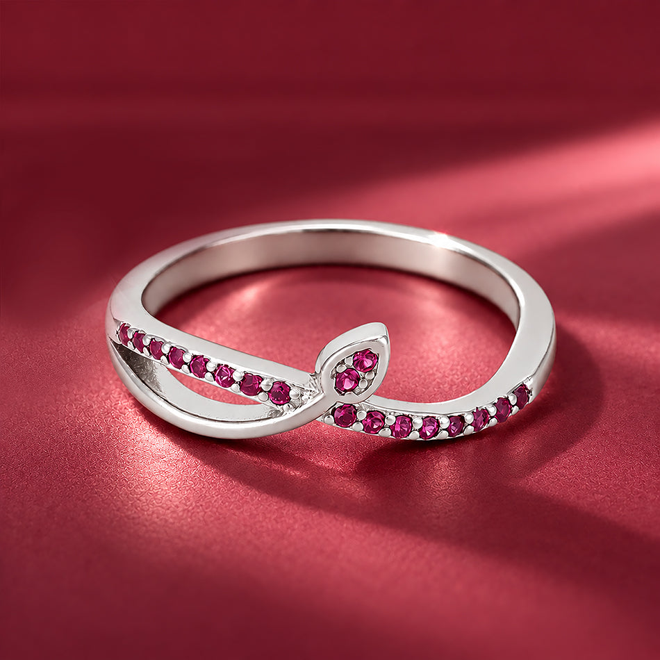 Twisted Pink Stone 925 Sterling Silver Ring for Women