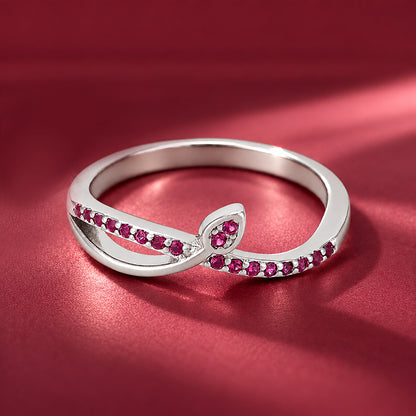 Twisted Pink Stone 925 Sterling Silver Ring for Women